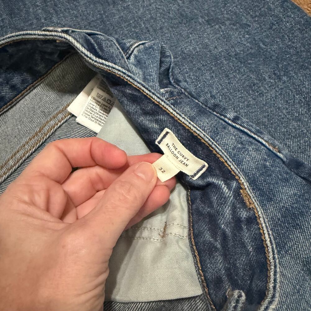 Madewell Women's Medium Denim The Curvy Balloon Jeans Sz 32 Horseshoe Streetwear - Picture 3 of 7